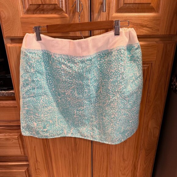 Lilly Pulitzer Hayden Skirt XL Shorely Blue Ice Cake NWT Linen - Picture 2 of 10